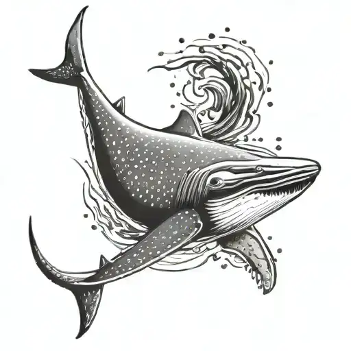 Humpback Whale And Whale Shark Swimming