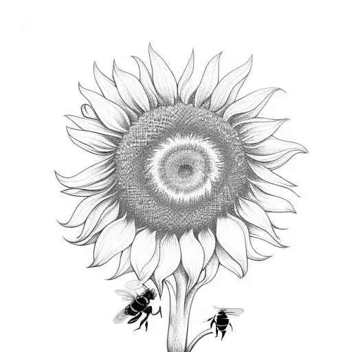 Sunflower With A Bee