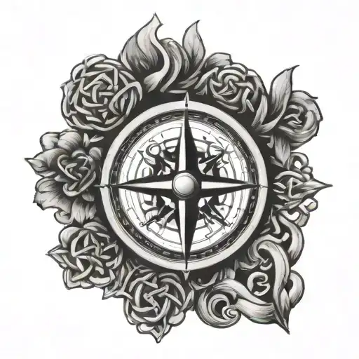 Compass And Celtic Symbol Of Friendship