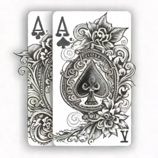 Deck Of Cards With The Four Aces Showing Black And Grey Realism