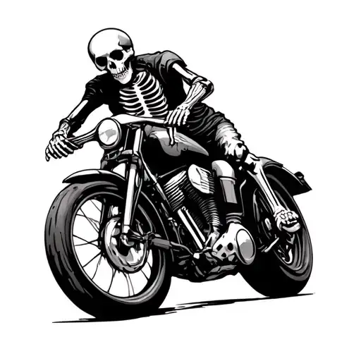 Skeleton Riding A Motorcycle