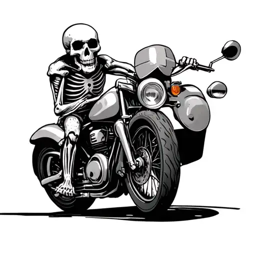 Skeleton Riding A Motorcycle