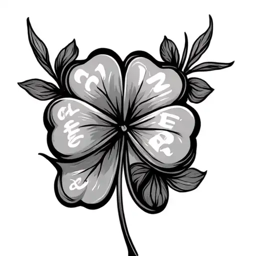 Four Leaf Clover With Parents And Siblings Names