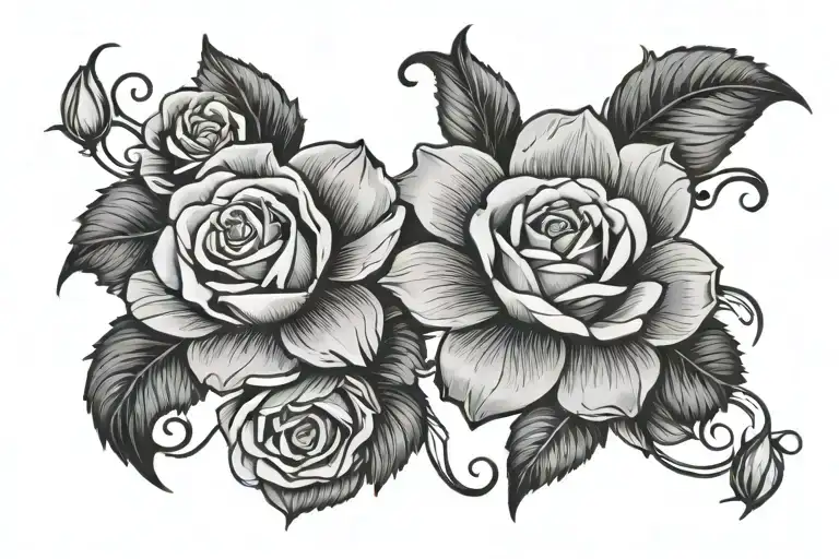 Floral Mandala Two Roses With