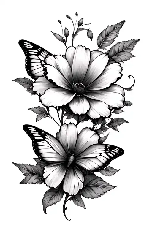 Flower And Butterfly