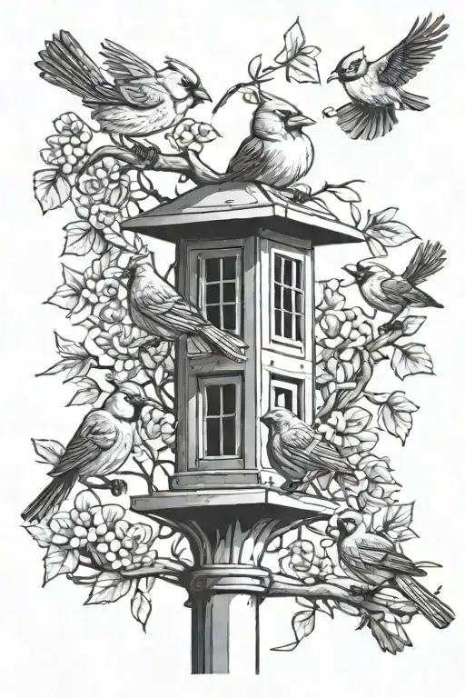 Cardinals Jays Crows And Doves Sitting On A 3 Light Lamppost With An Anti Squirrel Bird Feeder