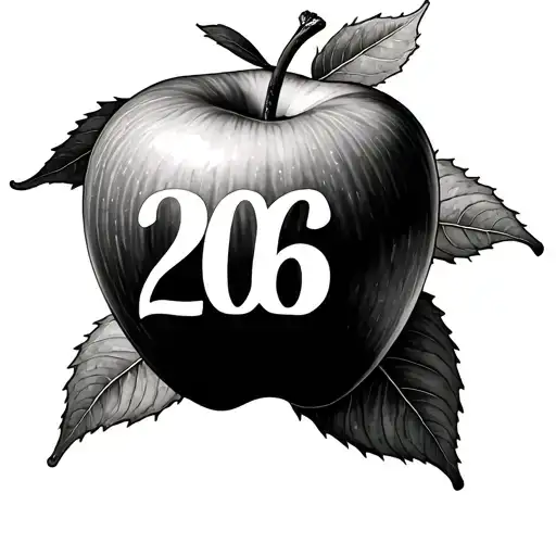 Apple With 206 Written On The Leaf