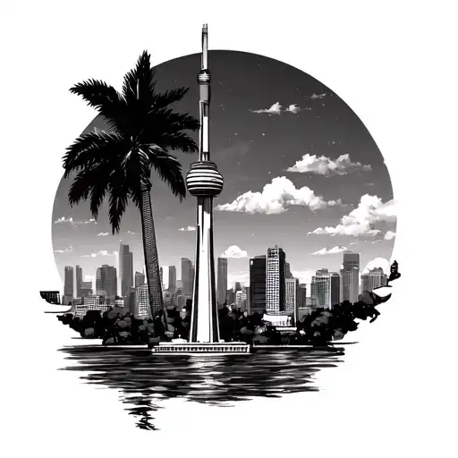 Cn Tower And Palm Tree