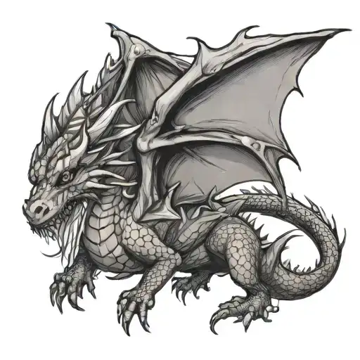 Simple Girly Dragon Flying