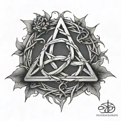 Triquetra With Crown Of Thorns Minimalist
