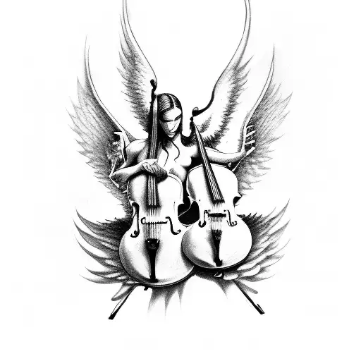 Devil And Angel With Cello