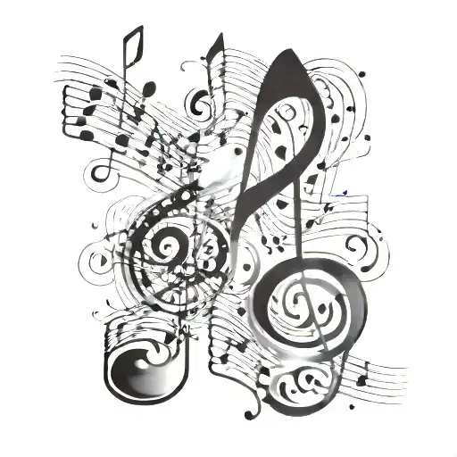 Music Notes Forming A Shape