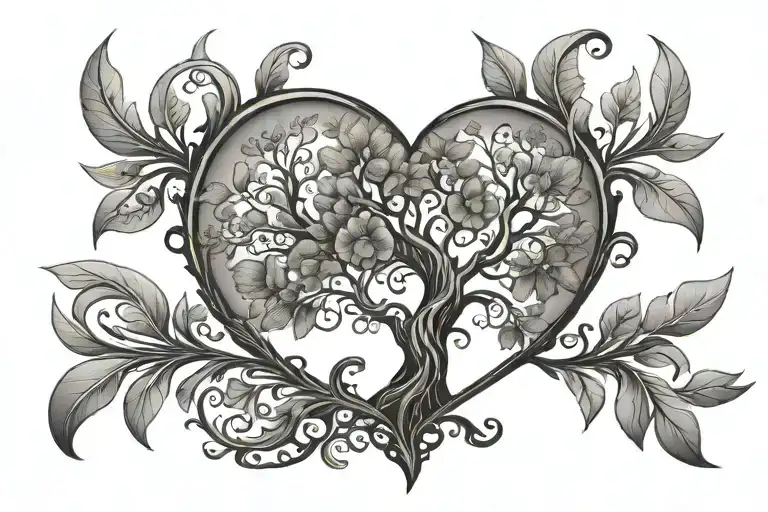 Tree Of Life With Heart Shape