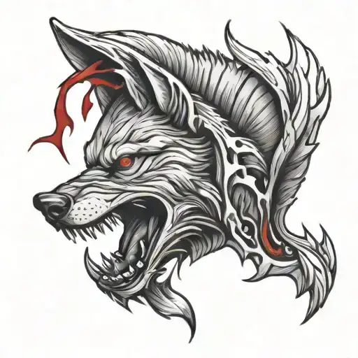 Angry Wolf Claw Mark With Blood