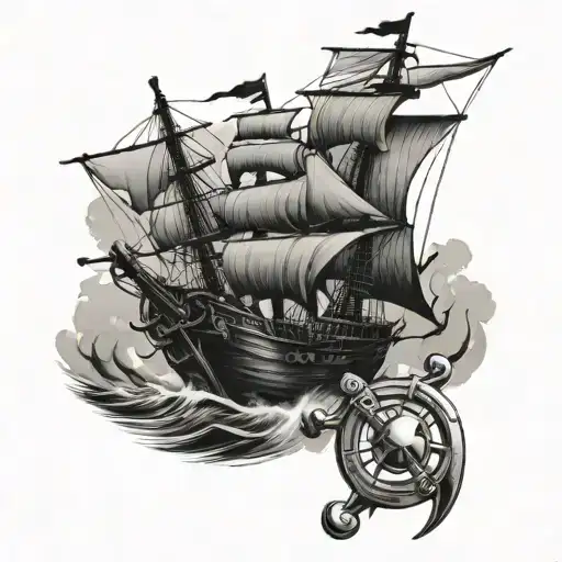Pirate Ship And Anchor