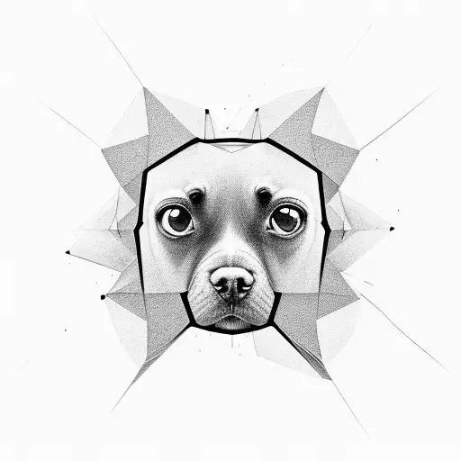 Abstract Geometric Shapes Resembling Camera Lenses And Dog Paws