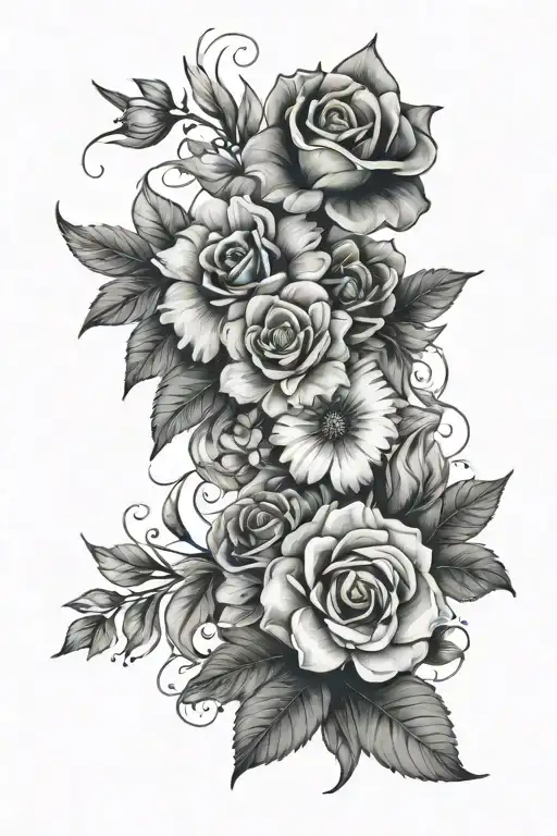 E Word With A Lot Of Flowers Around For An Arm