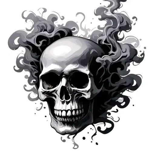 Skull And Smoke Rising