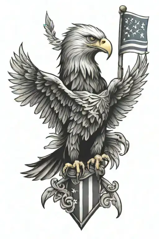 Rebel Flag Eagle Intertwined