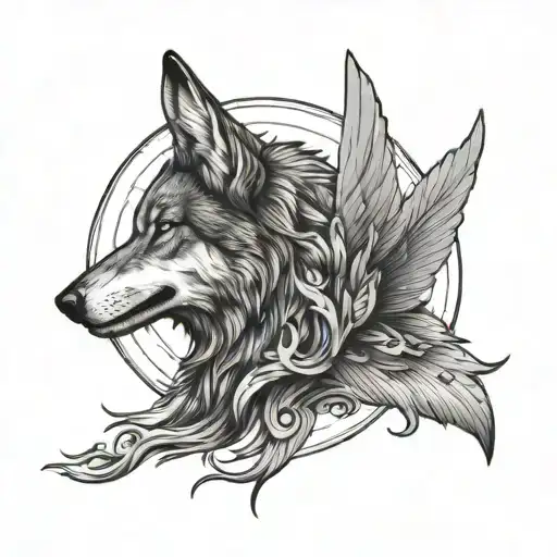 Winged Wolf Howling