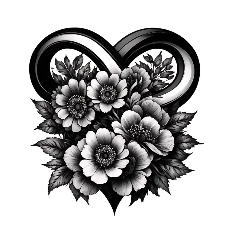 Infinity Symbol With Flowers Intertwined