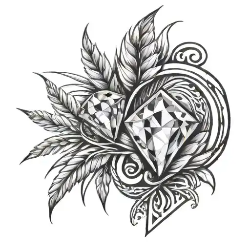 Tattoo Models Diamond And Wheat Ear