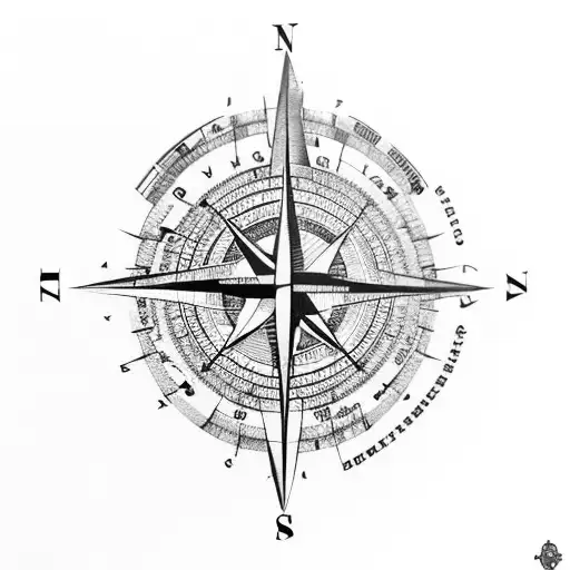 Compass And Map With Coordinates Of Memorable Exploration Spots