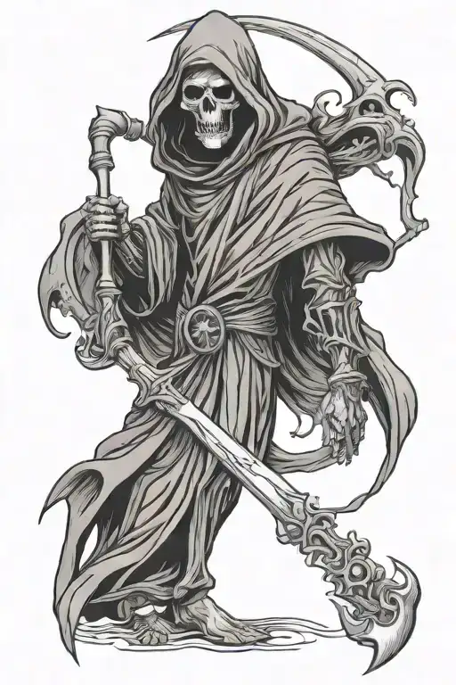 Grim Reaper And A Attractive Woman