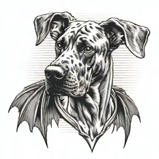 Great Dane With Bat Wings