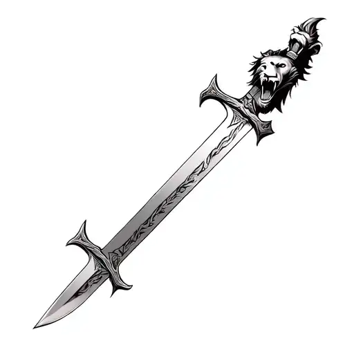 A Sword With Lion Roaring