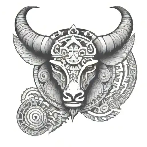 Aztec Geometric Capricorn Symbol