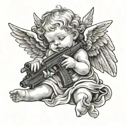 Baby Angel With Gun