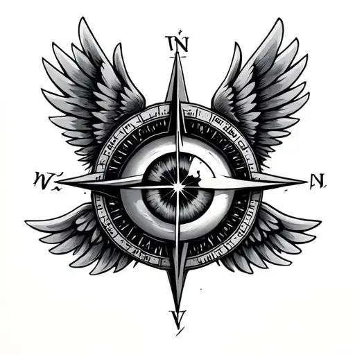 Flying Eyeball With Wings Are A Northstar Compass