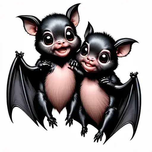 Two Cute Bats That Are Best Friends