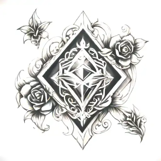 Chest Tattoo With Diamond Design Inspired