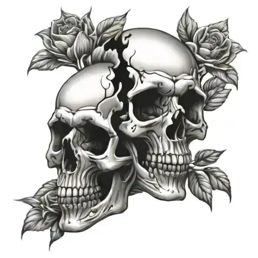 Skull And Flowers