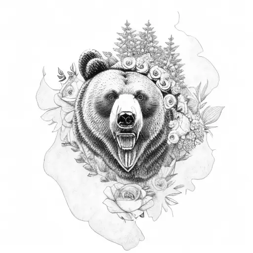 Bear With Flowers