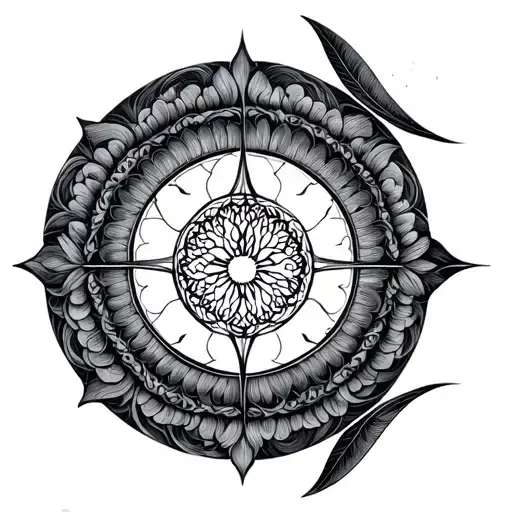 Golden Ratio Double Tattoo Fibonacci Sacred Geometry Mandala Tree