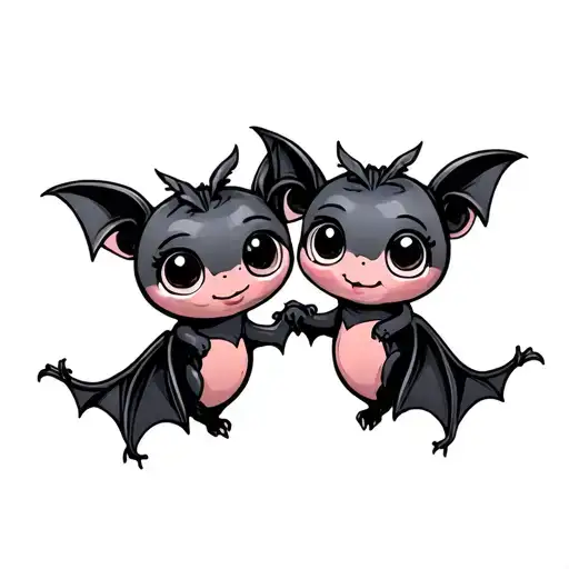 Two Cute Female Bats That Are Best Friends