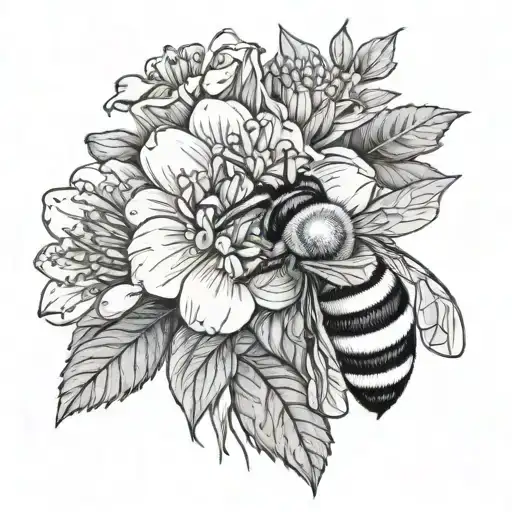 Flowers And Honey Bee