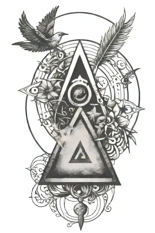 Key Symbolizing Freedom Triangle Inside A Circle