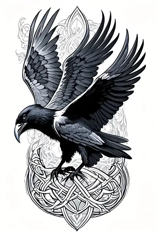 Celtic Raven In Flight