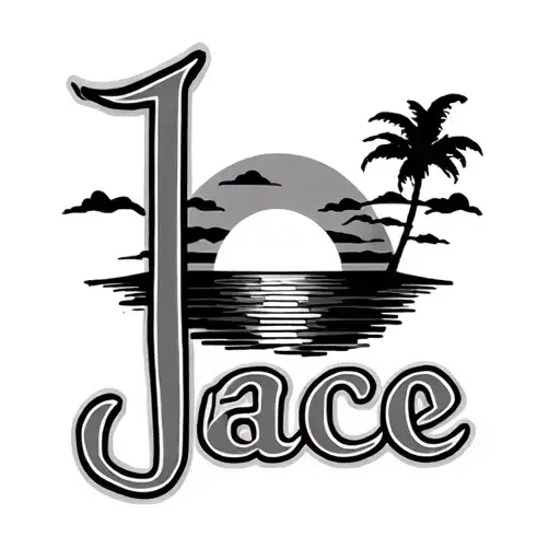 The Name Jaece With A Sunset Behind It