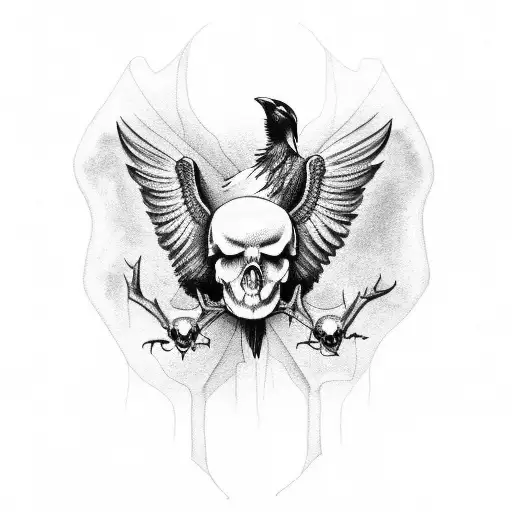 Raven And Skull