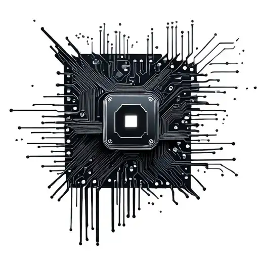 Cyberpunk Thin Line With Microchip With Circuits Deepart Io