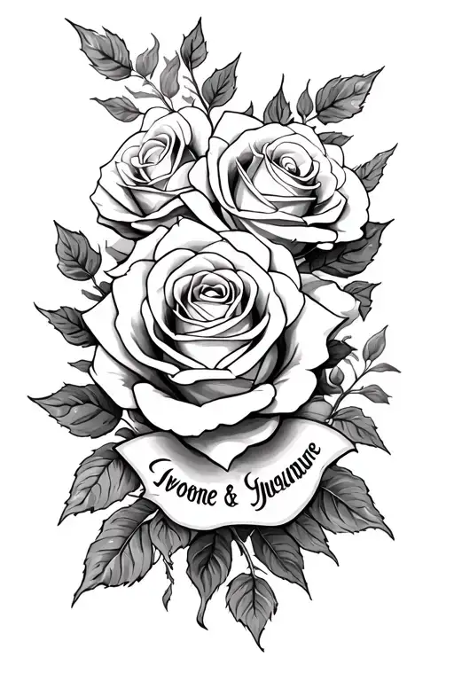 Half Sleeve Roses With Ivonne Name