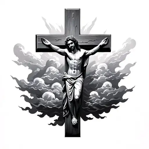 Jesus Cross With Clouds