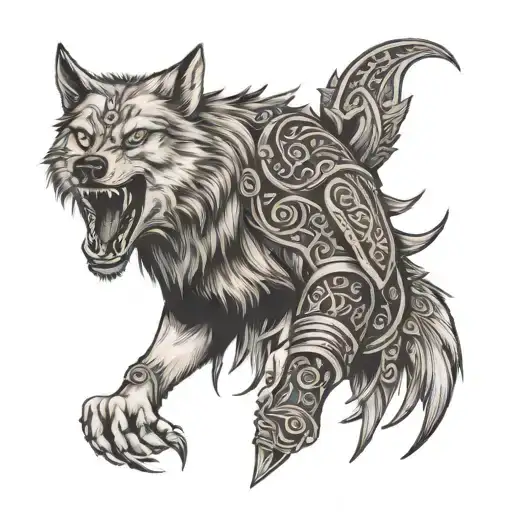 Wolf With Viking Thing