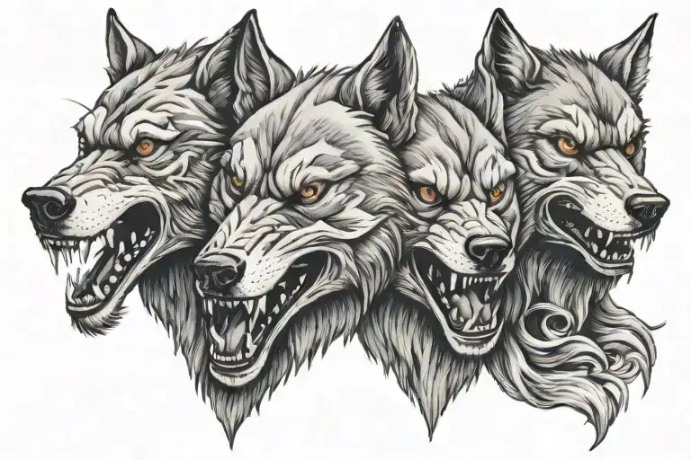 Evil 3 Headed Wolf
