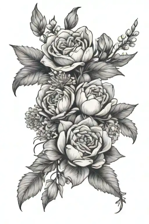 May And December Birth Flower Bouquet Tied